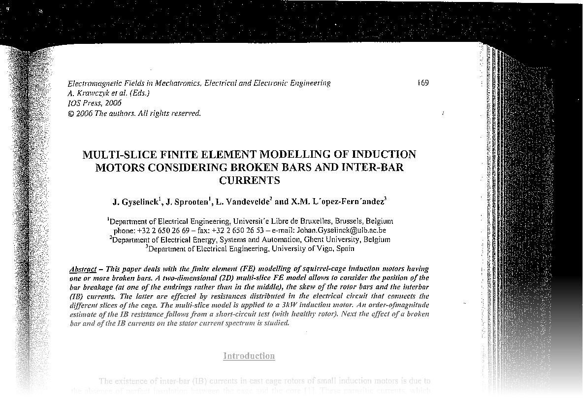 Multi-slice finite element modelling of induction motors considering broken bars and inter-bar currents