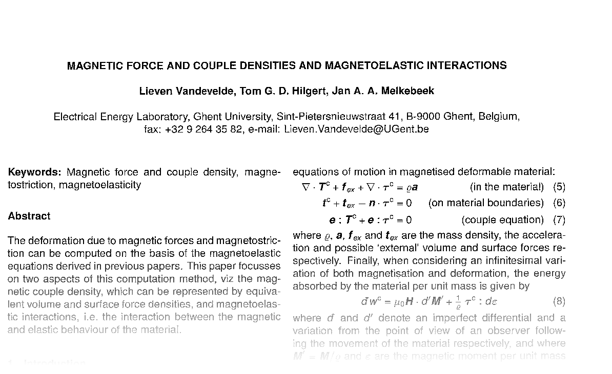 Magnetic force and couple densities and magnetoelastic interactions