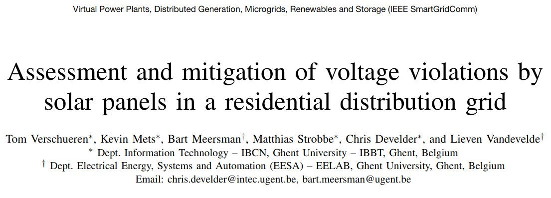 Assessment and mitigation of voltage violations by solar panels in a residential distribution grid