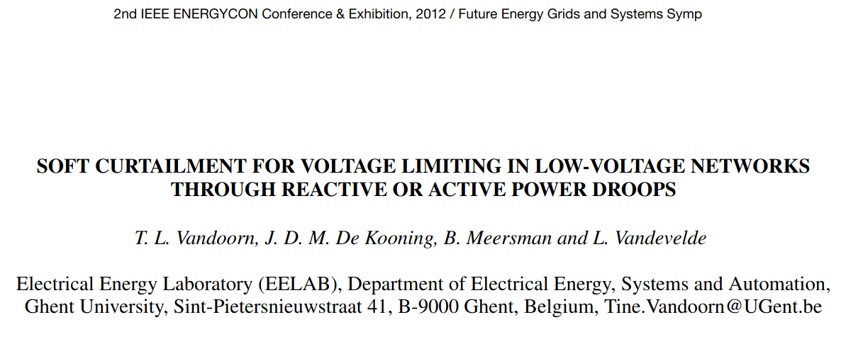 Soft curtailment for voltage limiting in low-voltage networks through reactive or active power droops