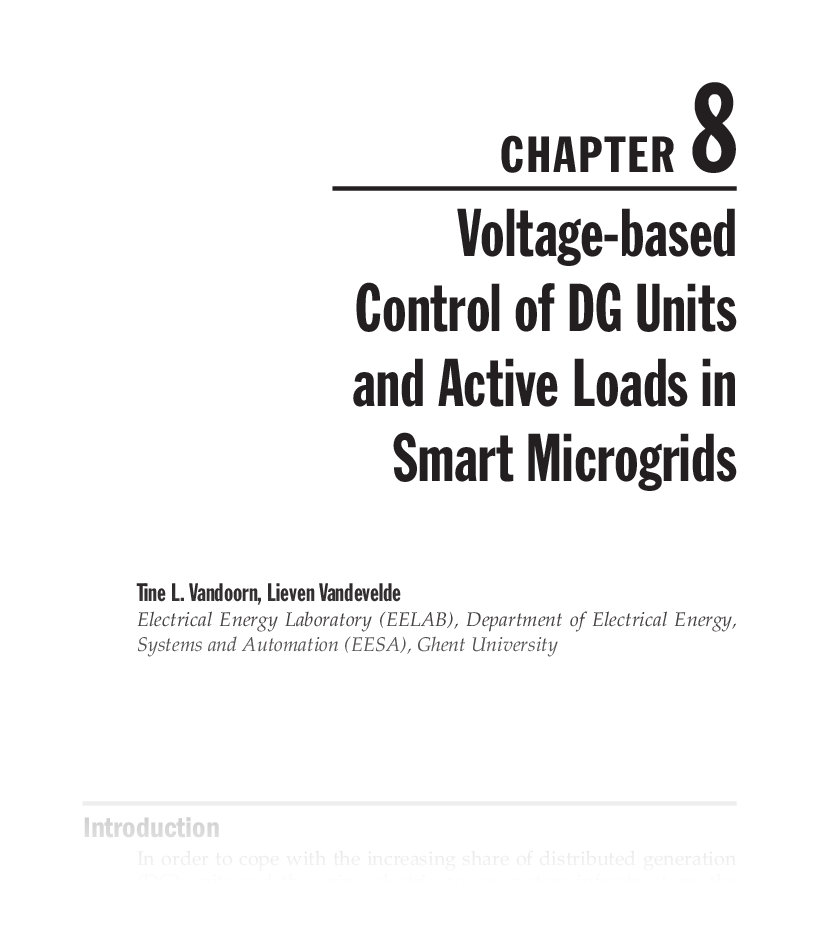 Voltage-based Control of DG Units and Active Loads in Smart Microgrids