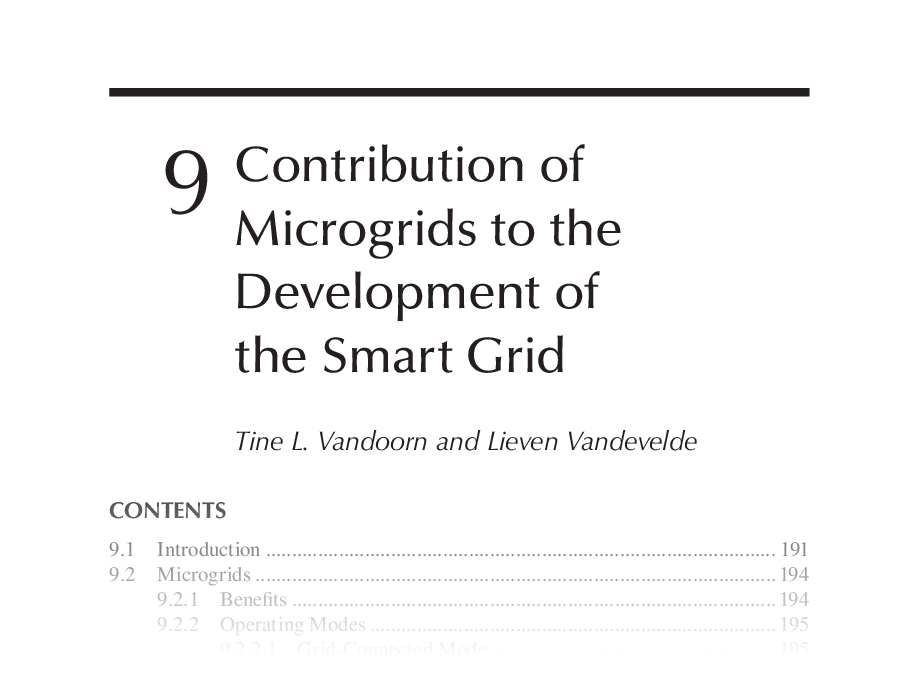 Contribution of Microgrids to the Development of the Smart Grid