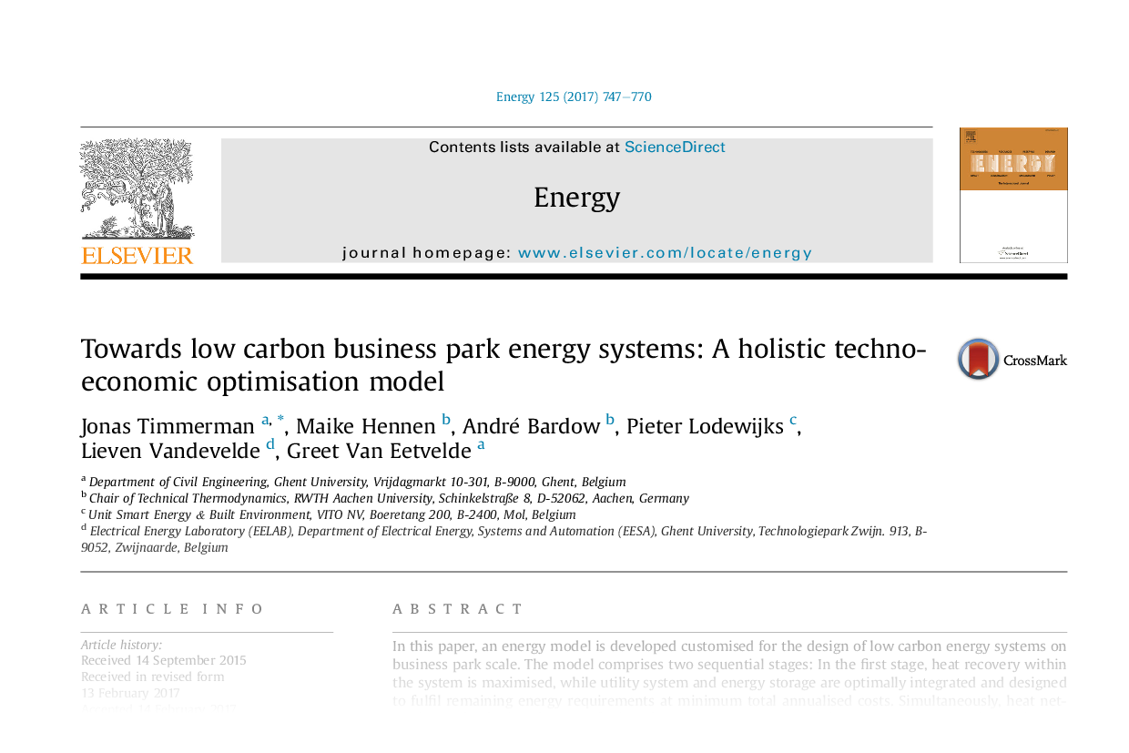 Towards low carbon business park energy systems: A holistic techno-economic optimisation model