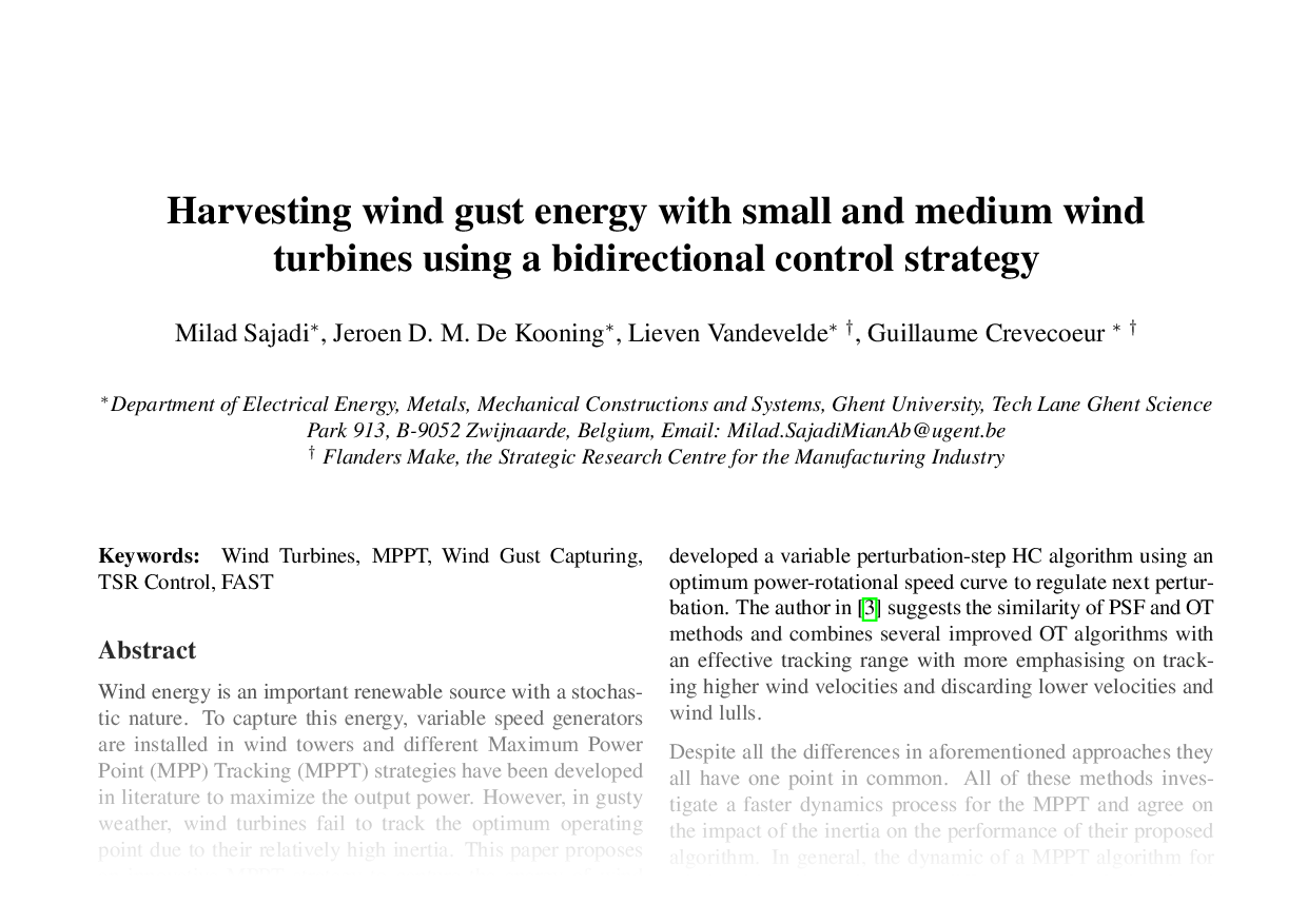 Harvesting wind gust energy with small and medium wind turbines using a bidirectional control strategy