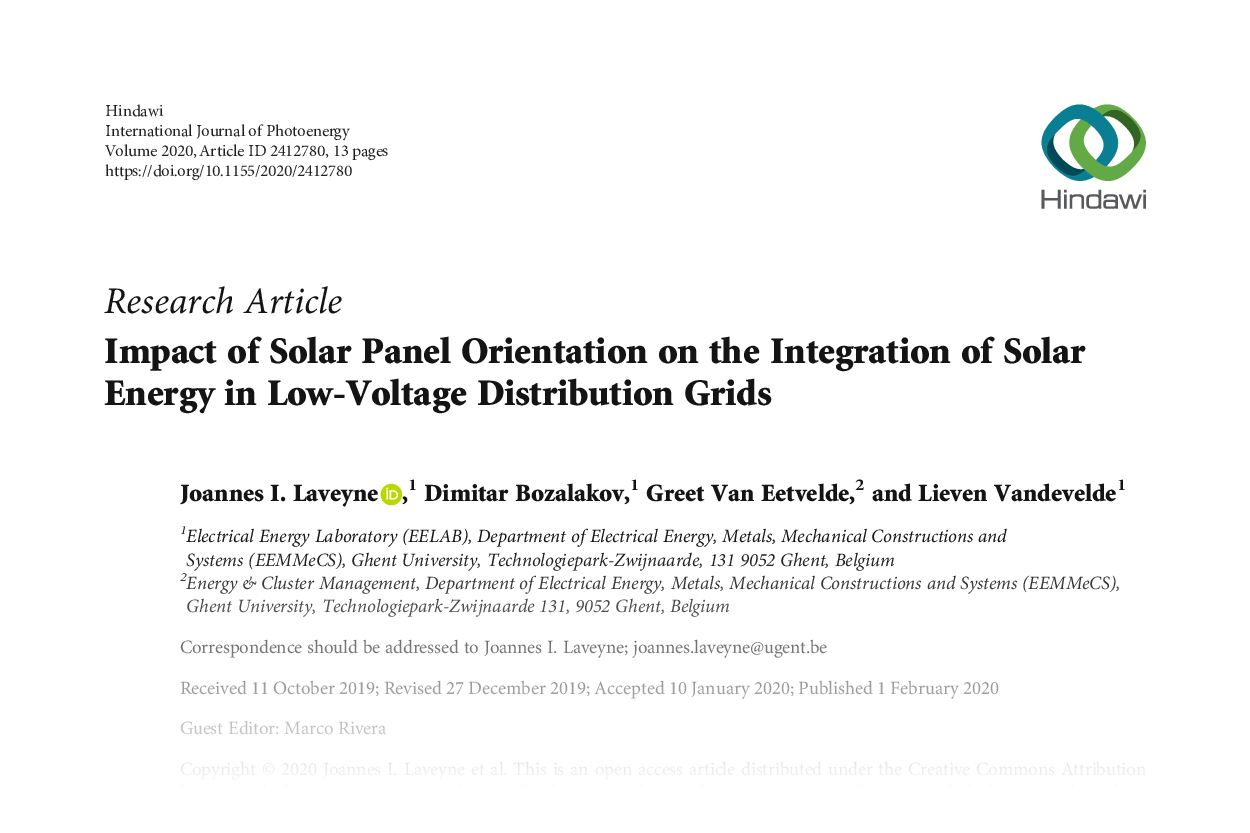 Impact of Solar Panel Orientation on the Integration of Solar Energy in Low-Voltage Distribution Grids