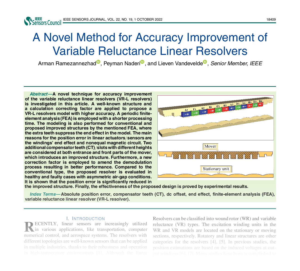 A Novel Method for Accuracy Improvement of Variable Reluctance Linear Resolvers