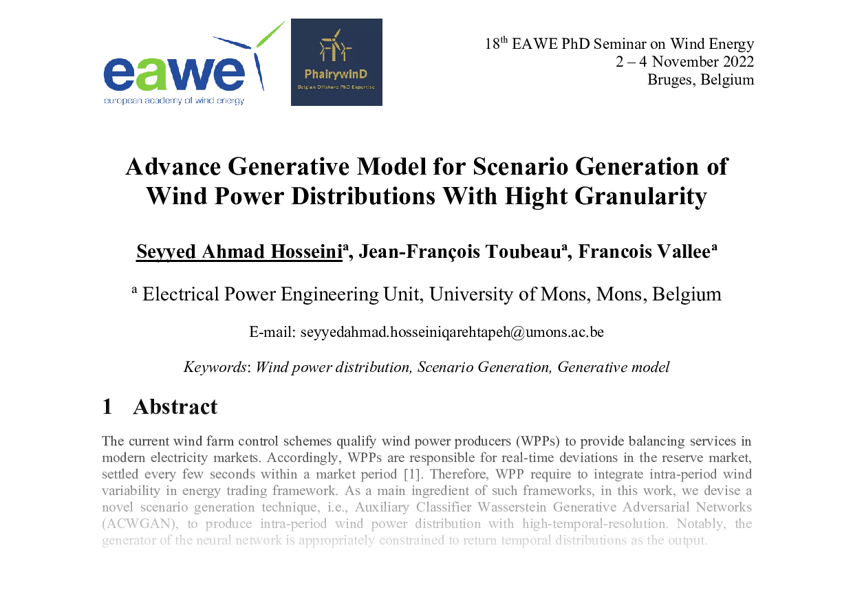 Advance Generative Model for Scenario Generation of Wind Power Distributions With Hight Granularity