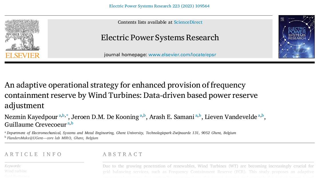 An adaptive operational strategy for enhanced provision of frequency containment reserve by Wind Turbines: Data-driven based power reserve adjustment