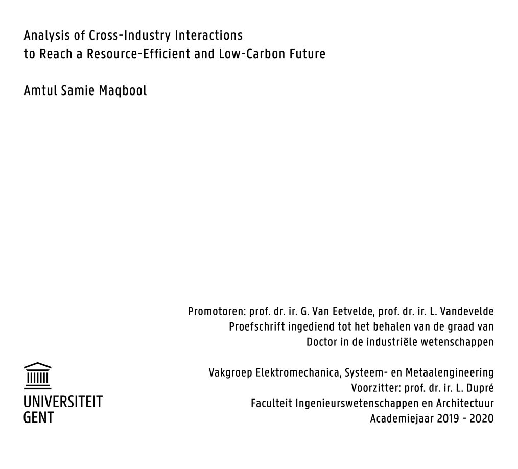 Analysis of Cross-Industry Interactions to Reach a Resource-Efficient and Low-Carbon Future