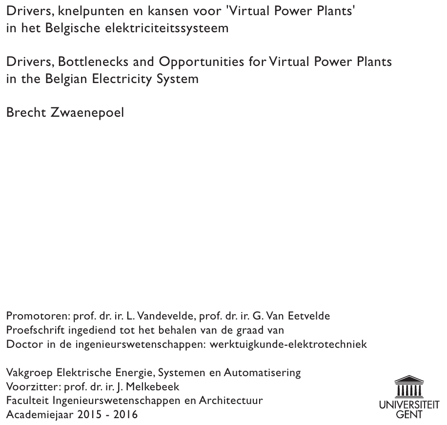 Drivers, Bottlenecks and Opportunities for Virtual Power Plants in the Belgian Electricity System